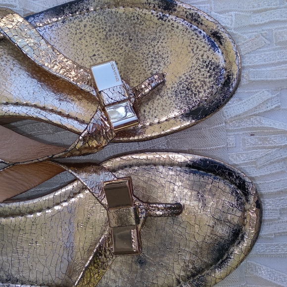 Coach Gold Foil Wedges - Picture 4 of 8